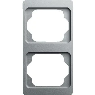 Afbeelding van Abb busch jaeger alpha exclusive 2 voudig afdekraam verticaal 152x81x11mm ip20 titanium 2cka001754a4126
