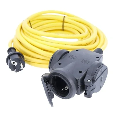 Afbeelding van AS Schwabe 61456 Stroom Verlengkabel 16 A Geel 10.00 m AT N07V3V3 F 3G 1,5 mm²