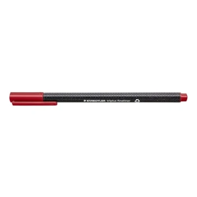 Afbeelding van Staedtler 334 29 Triplus Fineliner (driehoekig, superfijne, metalen punt, lijnbreedte ca. 0,3 mm, 10 stuks) karmijn rood
