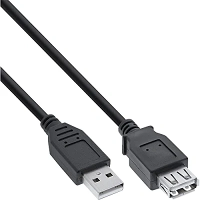 Afbeelding van InLine® USB 2.0 kabel, zwart, A M/V, 2m