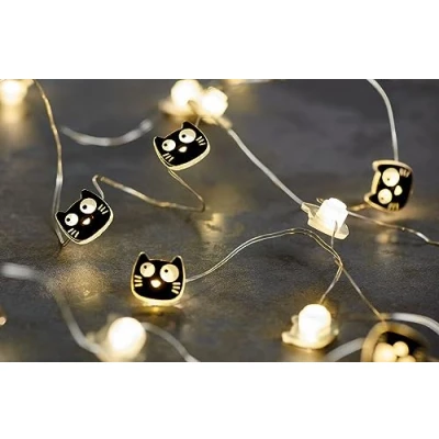 Afbeelding van moses Ed, the Cat Mini lichtketting, 2,20 m, led lichtketting in kattendesign, 20 leds voor gebruik binnenshuis
