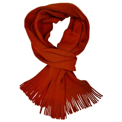 Afbeelding van Rotfuchs Gebreide sjaal, effen, modieus, 100% wol, fijn gebreid (merino), Oranje6013, 180x24cm/LxB