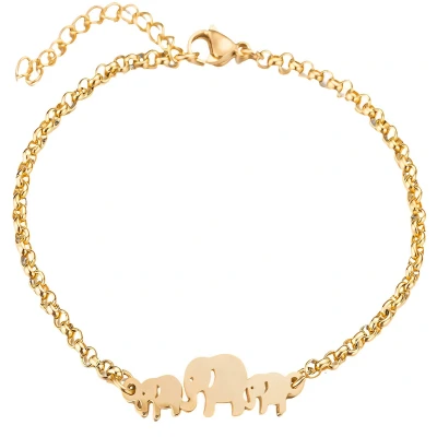Afbeelding van armband dames olifantjes goud verguld Olifant van Sophie Siero met geschenkverpakking