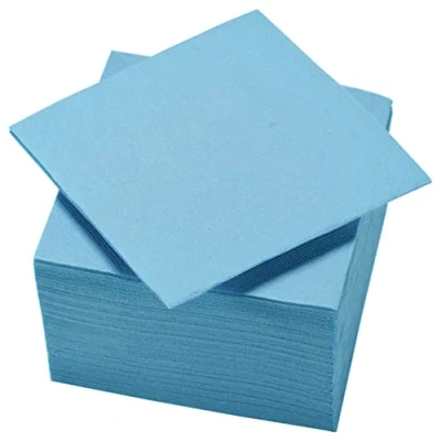 Afbeelding van LE NAPPAGE ARTS DE LA TABLE 71320, 50 servetten met microreliëf, 24 x 25 cm, 2 V, 100% natuurlijk, lichtblauw FSC