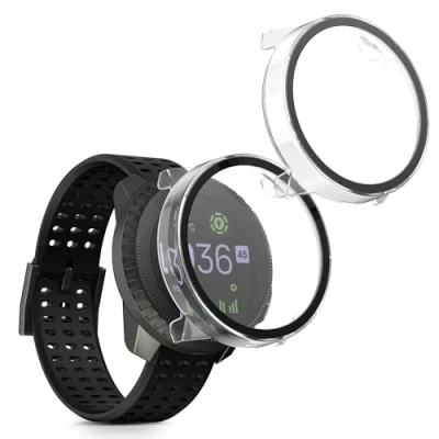 Afbeelding van kwmobile 2x cover geschikt voor Suunto Vertical Fitnesstracker van gehard glas en kunststof frame set transparant