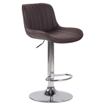 Afbeelding van Barkruk Mandal Kunstleer Chrome frame Bruin