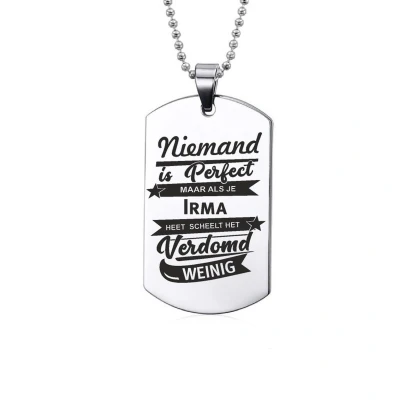 Afbeelding van Niemand Is Perfect Irma RVS Ketting