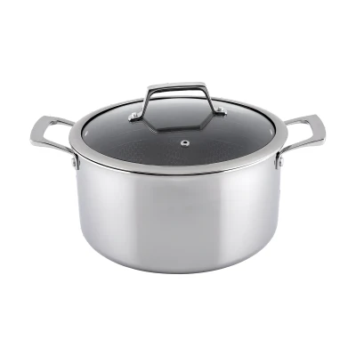 Afbeelding van Hâws Santo hybride coating pan met deksel 5,8 L Roestvrij staal