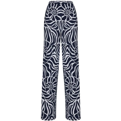 Afbeelding van Pastunette Broek Animal Shell Blauw/Wit EcoVero Viscose Maat 44