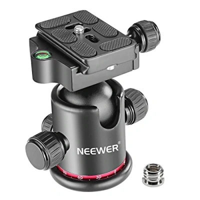 Afbeelding van Neewer Statiefkoppen professioneel metaal 360 graden draaibare panoramagelkop met 1/4&quot; snelwisselplaat en waterpas, tot 8 kg voor statief monopod schuifregelaar DSLR camera camcorder