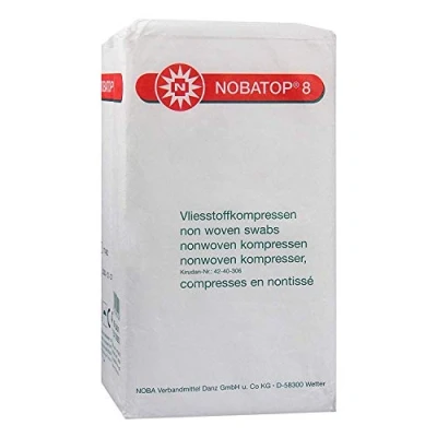 Afbeelding van Nobatop gaaskompres nonwoven 4 laags 10x10cm 200 stuks