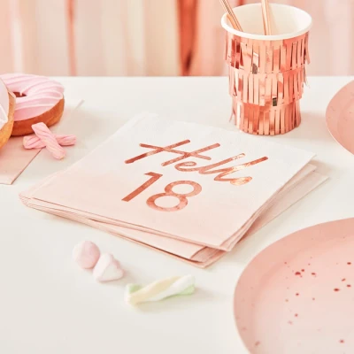 Afbeelding van Ginger Ray Mix It UP Servetten HELLO 18 (16 stuks)