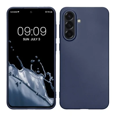 Afbeelding van kwmobile telefoonhoesje geschikt voor Samsung Galaxy A56 5G Hoesje smartphone Back cover in metallic blauw