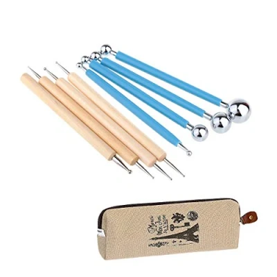 Afbeelding van Ecjiuyi 8 Stuk Ball Stylus Art Dotting Tools, Mandala Rock Painting Kit, Klei Aardewerk Keramiek Pop Fondant Modellering, Papier Bloemen, Embossing Patroon
