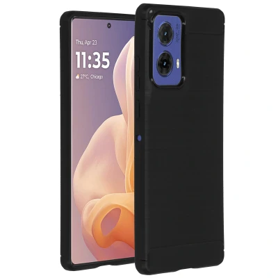 Afbeelding van imoshion Hoesje Geschikt voor Motorola Moto G85 Siliconen Brushed Backcover Zwart