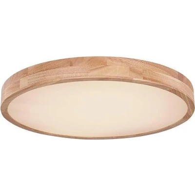 Afbeelding van Globo Rainer LED plafondlamp, Ø 40 cm, houteffect, metaal, CCT