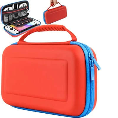 Afbeelding van Orzly Draagtas voor witte Nintendo Switch Oled console met accessoires en Games opbergvak Easy Clean Case Gift Boxed Edition, Tanami,