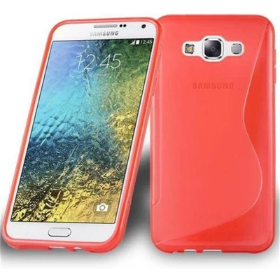 Afbeelding van Cadorabo Hoesje geschikt voor Samsung Galaxy E7 in INFERNO ROOD Beschermhoes gemaakt van flexibel TPU silicone Case Cover