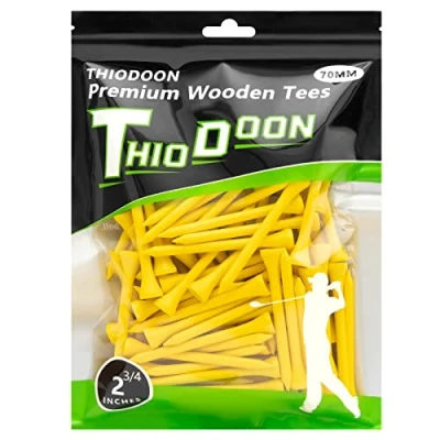 Afbeelding van THIODOON Golf Tees 2 3/4 &quot;Minder Wrijving Hout Training voor Golfer Professionele Natuurlijke Bulk 100 Count Golfing
