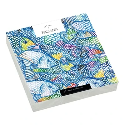 Afbeelding van 20 servetten vissen in bonte kleuren dieren vijver meer zee tafeldecoratie decoupage servettechniek 33 x cm