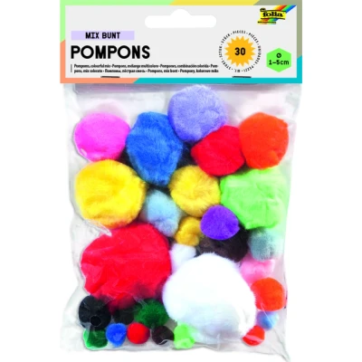 Afbeelding van Pompon Folia 30 stuks diverse kleuren en afmetingen