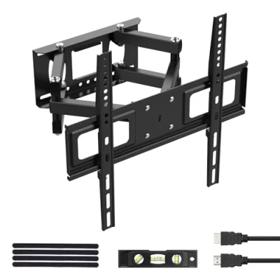 Afbeelding van GRIFEMA GB1004 1 TV Muurbeugel Manual Tilt Swivel Wall Mount for Beugel 26 65 Inch, Belasting tot 35kg, Max. VESA 400x400 mm, Met HDMI Kabel