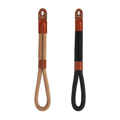 Afbeelding van MoKo Polsbandje voor camera [set van 2 stuks], verstelbare polsband camera, polsbandje, stabiliteitsbeveiliging Fujifilm/Nikon/Canon/Sony/Olympus/Panasonic/SLR/DSLR digitale camera&#039;s zwart/bruin