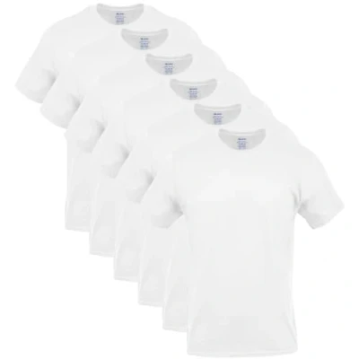 Afbeelding van Gildan Crew T shirts voor heren, multipack, stijl G1100, wit (set van 6 stuks)., L