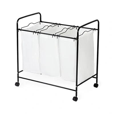 Afbeelding van Wasmand 3 compartimenten Compactor Verrijdbaar 138 liter