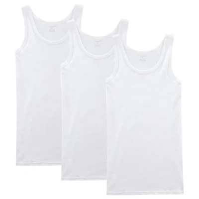 Afbeelding van NUOZA mannen tanktop 3 pack fijne rib spieren shirts katoen alle maten en kleuren wit,L
