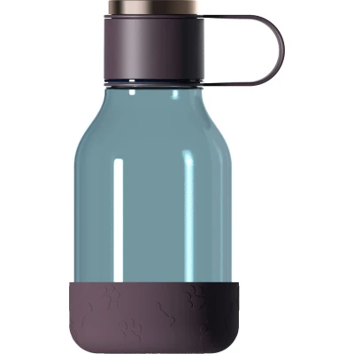 Afbeelding van Asobu Dog Bowl Bottle Tritan Bordeaux Rood inhoud 1,5 liter incl. drinkbak voor de hond aan onderkant