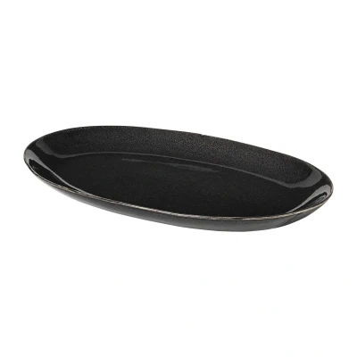 Afbeelding van Broste Copenhagen Nordic Coal ovale schotel 17x30 cm