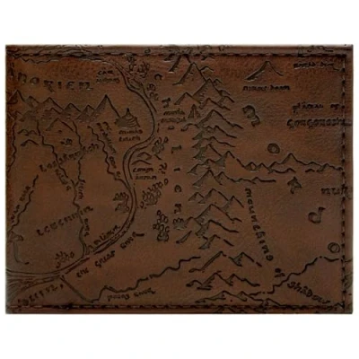 Afbeelding van Lord of the Rings Gondor Mordor Rijken Reliëfkaart Portemonnee/Beurs Bi Fold ID &amp; Kaarthouder, Bruin