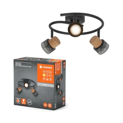 Afbeelding van LEDVANCE LED plafondspot Kurk, GU10, 3 lamps, spiraal, zwart