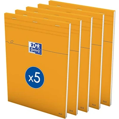Afbeelding van Lot de 5 Blocs directIon Oxford formaat 21 x 29,7 cm 80 gram réglure 5x5 301207