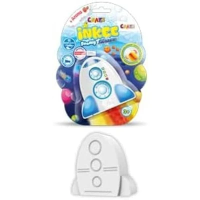 Afbeelding van INKEE Foamy Space Badbom voor kinderen, met aardbeiengeur, badbal in raket of ruimteschipvorm, meerkleurig schuim, keuze uit verschillende kleuren