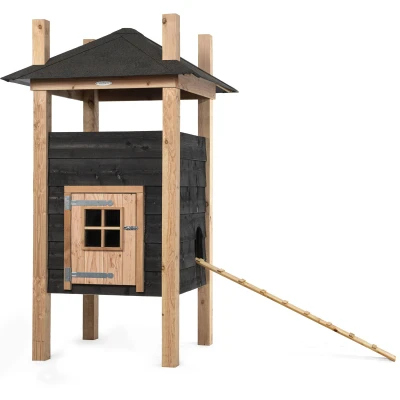 Afbeelding van Voldux Hooiberg Teun Kippenhok 125x125x225 cm Naturel Zwart