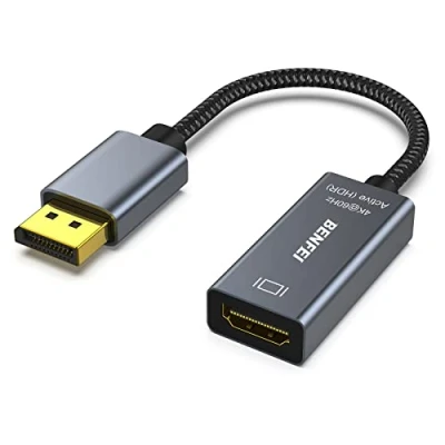 Afbeelding van BENFEI Actieve DisplayPort naar HDMI adapter 4K @60Hz, compatibel met pc, laptops, desktop, tablets of dockingstations, ondersteunt Eyefinity voor gaming op meerdere schermen
