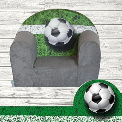 Afbeelding van FORTISLINE Kinderstoel, afneembare overtrek, zacht schuim, voetbal, mini schuimstoel, kindermeubel