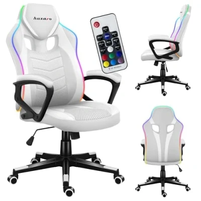 Afbeelding van Huzaro Fotel gamingowy Force 2.5 RGB WHITE MESH, Gaming stoel, Wit