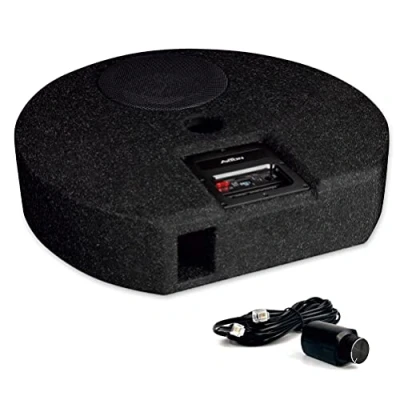 Afbeelding van Axton ATB20RXF Autosubwoofer subwoofer voor in reservewiel 20 cm Actieve Met ingebouwde versterker 100 Watt RMS Ondiepe kist Gepoorte behuizing