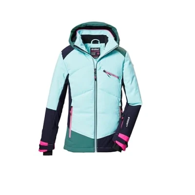 Afbeelding van killtec meisjes SKI jack/functioneel jack waterdicht met capuchon en sneeuwvanger KSW 403 GRLS JCKT, mint, 128, 42071 000