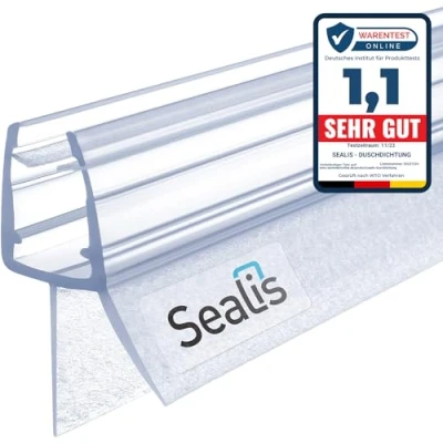 Afbeelding van Sealis vervangende doucheafdichting, afdichting voor 5 mm/6 mm/7 mm/8 mm glasdikte, douchecabine, waterafstotende douche afdichting, afdichtring, transparant, 60 cm