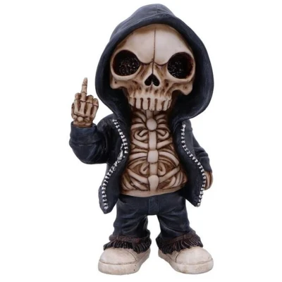 Afbeelding van Nemesis Now Flip the Bird beeld meerkleurig Kunststof Unisex Gothic, Schedels
