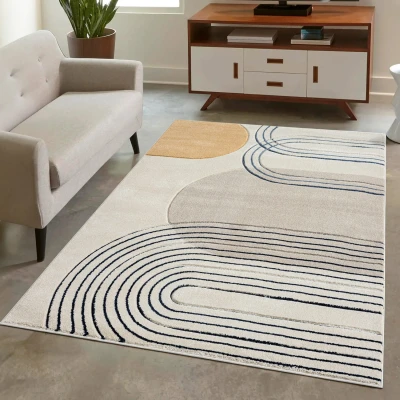 Afbeelding van Bonito Everest 3D Laagpolig Vloerkleed Tapijt Beige 80x150 cm Rechthoek Polypropyleen Tapijtenloods