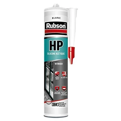 Afbeelding van Rubson HP wit, afdichtmiddel voor glazen, actieve siliconen afdichting, glaskitt, beglazing, afdichtingen deuren en ramen, cartridge 300 ml