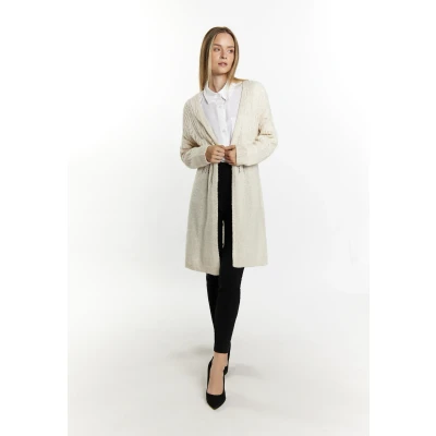 Afbeelding van Dreimaster Klassik Dames Lange Cardigan SCHMUDDELWEDDA XL/XXL / Off White 57% Polyesteracryl 29% Polyesteramide 7% Wol