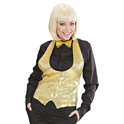 Afbeelding van Widmann Jaren 20 Danseressen Kostuum Dames Pailletten Vest Goud Vrouw Medium / Large Carnavalskleding Verkleedkleding