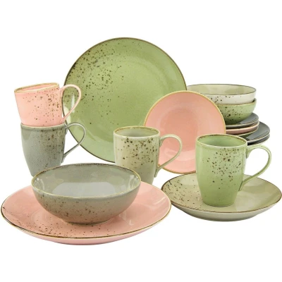 Afbeelding van CreaTable Combi servies NATURE COLLECTION Vintage Garden (16 delig)