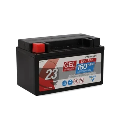 Afbeelding van CARTEC motorfietsaccu YTX7A BS 6Ah 90A geltechnologie Motorfietsstartaccu originele uitrustingskwaliteit cyclusvast houdbaar onderhoudsvrij